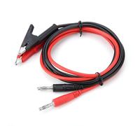 Cocoarm Fils de Sonde de Test à Fiche Banane, Câbles en Silicone avec Bottes Isolantes, Longueur 104,5 Cm pour Expériences de Physique en Laboratoire, Doubles Extrémités Rouge et Noir