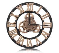 Cocoarm Grande Horloge Murale 3D Vintage, Style Industriel Antique, Faite à la Main, Grande Horloge Romaine pour Salon/Bureau/Bar, Pointeur en Métal, Mouvement Silencieux (30cm)