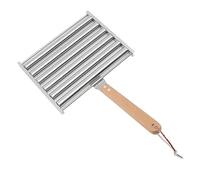 Cocoarm Gril à Saucisses à Rouleaux pour Hot-Dogs en Acier Inoxydable avec Manche en Bois Extra-Long, capacité de 5 Hot-Dogs pour Camping en Plein Air, Pique-Nique, BBQ (M)