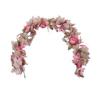 Cocoarm Guirlande de Citrouilles Roses D'automne, Entièrement Assemblée, | 17 morceaux de mousse et feuilles de tissu, vigne flexible pour manteaux et balustrades, décoration de table et de porche