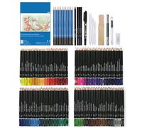 Cocoarm H&B Ensemble de Crayons à Dessin avec 145 Crayons de Couleur à l' et Kit de Croquis Comprenant un Sac en Papier Graphite au Fusain pour Enfants Débutants étudiants Artistes