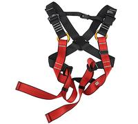 Cocoarm Harnais d'escalade pour Enfants, Ceinture de sécurité en Polyester Haute Résistance avec Anneaux de Taille de Jambe Réglables pour l'escalade et la Randonnée (Trompette noire et rouge
