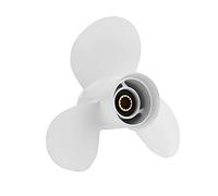 Cocoarm Hélice Hors-Bord de Bateau, Hélice à 3 Pales en Alliage d'aluminium 11-3/4 X 10 13 Cannelures Droites pour Surface Peinte Lisse, Moyeu en Cuivre, Glissement Réduit pour la Mise à Niveau de