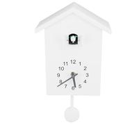 Cocoarm Horloge à Coucou, Horloge Murale avec Design de Maison D'oiseau et Mouvement à Balayage Silencieux, Appel Vocal D'oiseau de 6h à 21h, pour Décoration de Salon (White)