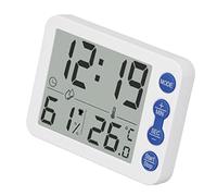 Cocoarm Humidimètre Numérique d'intérieur, Thermomètre et Hygromètre électronique ABS, 14 à 158 Fahrenheit, Grand écran, Réveil, Dos Magnétique pour Chambre de bébé, Serre, Bureau leue)