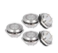 Cocoarm Interrupteur à Bouton-poussoir momentané 5 Pièces 19mm Interrupteur à Bouton-poussoir en Métal avec LED Ultra Mince étanche Auto-réinitialisation un Normalement pour Sonnette de Bateau de