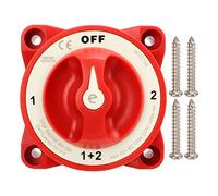 Cocoarm Interrupteur de Batterie Interrupteur de Batterie Marine 4 Positions OFF-1-2-1+2 350A en Courant Continu avec Conception de Contact Make Before Break pour Bateau Marine