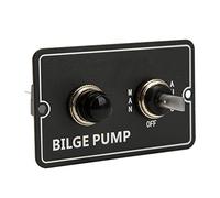 Cocoarm Interrupteur de Pompe de Cale, Panneau d'Interrupteur à Bascule en Aluminium, Indicateur LED 15A pour Bateau Marin 12V 24V