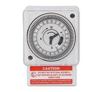 Cocoarm Interrupteur de Temps Mécanique de 24 Heures, Interrupteur de Minuterie Programmable 24h avec une Coque Transparente de la Coque à la Flamme PC pour Utilisation Commerciale à