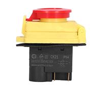 Cocoarm Interrupteur électromagnétique 250 V, Interrupteur à Bouton-poussoir étanche en Laiton et Silicone PVC 16 12 A ON Off avec Protection contre les Pannes de Courant pour Machine de Découpe, Scie
