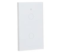 Cocoarm Interrupteur Tactile en Verre trempé 2 Gangs AC 100 à 240 V Commande Vocale Minuterie Partage de Groupe pour Mur Américain Maison Intelligente Salon Chambre (WHITE)