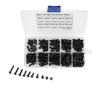Cocoarm Jeu de 300 Boulons et écrous M3, Assortiment d'écrous à Tête Ronde Noire Haute Résistance, Utilisation Polyvalente avec Ensemble Complet pour Diverses Applications, Vis à Six Pans Creux
