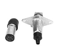 Cocoarm Jeu de Fiches et de Prises de Remorque à 7 Broches, Accessoire de Remorque en Métal pour Camping-Cars et Caravanes, Facile à Installer avec Un Design Ergonomique et Une Résistance à la