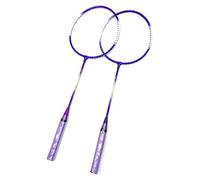 Cocoarm Jeu de Raquettes de Badminton 2 Raquettes Super Légères en Alliage de Fer avec Support en T et Manche divisé pour Débutants Enfants Sports en Intérieur et Extérieur (Purple)
