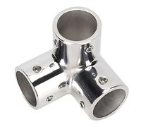 Cocoarm Joint en T d'angle à 3 Voies, Coude d'angle en Acier Inoxydable 316 Poli Miroir, épaisseur de Paroi de 3 Mm, Ouverture Standard avec 2 Fils Jack pour Raccords de Tuyaux de Main Courante de