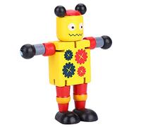 Cocoarm Jouet Robot en Bois éducatif, Apprentissage pour Enfants avec Design Flexible Debout (Yellow)