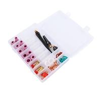 Cocoarm Kit d'accessoires de Soudage TIG, 55 Pièces en Céramique et Cuivre, Ensemble de Coupelles en Verre TIG avec Pince d'électrode et Couvercle Avant en PTFE pour Soudage à l'arc de Pipeline