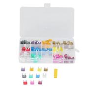 Cocoarm Kit de 140 Fusibles de Voiture, Assortiment de Mini Fusibles à Lame, Bornes en Plastique et plaqué Argent, Boîtier Transparent pour Voitures, Camions, SUV, Bateaux, Motos, Camping-car, ATV,