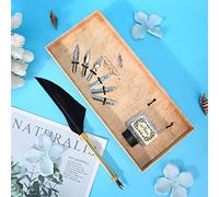 Cocoarm Kit de Stylos Plume Vintage en Métal et Stylo Plume, Coffret Cadeau, 19 Cm, Ensemble de Stylos de Calligraphie avec Pointe Lisse pour étudiants, écrivains, Noël, Anniversaire, Remise de