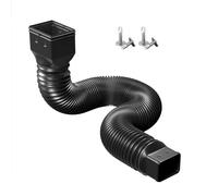 Cocoarm Kit D'extension de Bec de Descente ExtensibleCreuser, Rallonges de Tuyau de Drainage de Gouttière Rétractable, 20 à 59 Pouces, Loquet de Lavabo (Black)