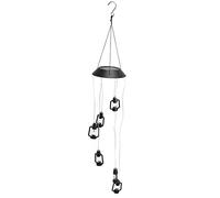 Cocoarm Lampe Carillon éolien Solaire en Plastique PVC Kérosène Lampe Carillon éolien avec 6 LED Lumière Dégradée Colorée IP44 étanche Marche/arrêt Automatique pour Jardin Patio Porche Cour Décor