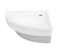 Cocoarm Lavabo de Salle de Bain d'angle de 15 Pouces, Lavabo en Acrylique en Forme d'éventail pour Camping-car, Conception à Montage Mural 380 X 380 X 180 Mm, avec Trou de Robinet et Ouverture de