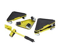 Cocoarm Lève-Meubles Dolly Iron PVC ABS 5 Pièces Outil de Déplacement Charge 300 Kg Rouleaux de Roue Universels pour Déplacer canapé Table Armoire Lit Réfrigérateur sur Sols et Tapis (Yellow)