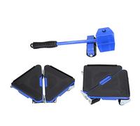 Cocoarm Lève-Meubles Dolly Iron PVC ABS 5 Pièces Outil Mobile Charge 300 Kg avec Rouleaux de Roue Universels pour canapé Table Armoire Lit Réfrigérateur Bureau à Domicile (Blue)