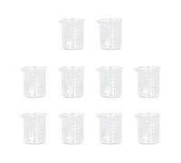 Cocoarm Lot de 10 Béchers de Laboratoire en Verre de 50 Ml avec Cylindre gradué et Graduation Transparente pour Expériences Scientifiques, école, Laboratoire, Usage Domestique