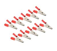 Cocoarm Lot de 10 Pinces Crocodiles en Laiton pour Test de Batterie, Ouverture de 20 Mm, 30 A, Pince de Test électrique avec Couvercles en PVC pour Tests électriques, Testeurs de Tension, Chargeur