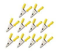 Cocoarm Lot de 10 Pinces Crocodiles en Laiton pour Test de Batterie, Ouverture de 20 Mm, 30 A, Pince de Test électrique avec Couvercles en PVC pour Tests électriques, Testeurs de Tension, Chargeur