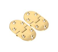 Cocoarm Lot de 2 Charnières de Plateau de Majordome en Laiton avec 12 Vis, Charnières à Rabat à Bord Rond de qualité Supérieure pour Armoires de Table Pliantes 6,5 X 3,8 X 0,3 Cm, Matériel Durable