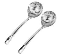 Cocoarm Lot de 2 Passoires à Cuillère en Acier Inoxydable à Long Manche, 30,3 X 8,3 Cm, Louche à Mailles Fines, Poignée Résistante à la Chaleur, Rangement Suspendu pour Marmite, Soupe, Nouilles,