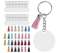 Cocoarm Lot de 30 Porte-clés Vierges en Acrylique Peints à la Main, en Acrylique Durable, Parfaits pour les Porte-clés et les étiquettes de Sac pour les âges