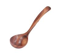 Cocoarm Louche en Bois à Long Manche, Cuillère de Service à Soupe Antiadhésive, 3 Tailles, pour Ustensiles de Cuisine, Outil de Vaisselle de Cuisine (M)