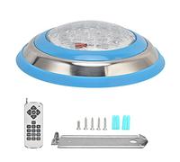 Cocoarm Lumière de Piscine LED RVB Lumière Sous-marine AC12 V 24 W 2400 Lm avec Télécommande 18 Touches IP68 Masque PC Base en Acier Inoxydable 7 Modes Statiques 5 Modes Dynamiques pour Piscine, (24W)