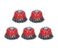 Cocoarm M10 Roue à Fil 5Pcs Ensemble de Roues à Fil en Acier Type Bol Brosses Torsadées pour Meuleuse D'Angle avec Montage à Vis M10 pour Décapage de Rouille Enlèvement de Peinture