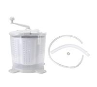 Cocoarm Machine à Laver Manuelle Portable, à Manivelle, 1200 Tr/min, Panier Détachable, Pieds Stables, Couleur Gris Nordique, ABS, Acier Inoxydable, de Comptoir, Lessive pour Très Petit