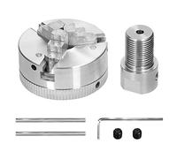 Cocoarm Mandrin de Tour Manuel à Centrage Automatique, 3 Mâchoires, 4 Mâchoires, Mandrin de 50 Mm en Alliage de Zinc avec en Acier et Arbre de 3,17 Mm, 5, 8, pour Fraisage, Meulage, Tournage, (