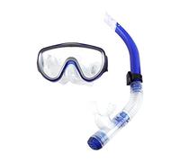Cocoarm Masque en Verre trempé, Tube de Respiration Semi-sèche en Silicone avec Boucle Réglable, Idéale pour la Plongée, la Natation, la Plongée en Apnée, l'équipement de pour Adulte (Blue)