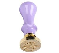 Cocoarm Mini Tampon de Sceau de Cire, Poignée de Tampon de Scellage en Bois de Cuivre pour Carte d'invitation d'enveloppe, Poignée Ergonomique, Propre, Facile à Nettoyer pour l'artisanat et