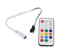 Cocoarm Mini Télécommande sans Fil RF en Plastique, 21 Touches, Mini Contrôleur de Variateur RF, 366 Modes de Mémoire de luminosité, Séquence RVB pour Bandes LED WS2811 WS2812B, Panneaux Lumineux