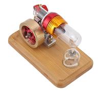 Cocoarm Modèle de Moteur Stirling en Alliage d'aluminium Modèle de Moteur à Piston Libre 11 X 6,4 X 6,5 Cm pour Expérience Scientifique Physique, Jouet d'apprentissage en t Cadeau
