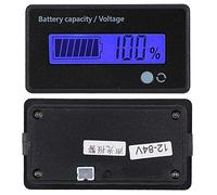 Cocoarm Moniteur de capacité de la Batterie, Indicateur de Niveau de Batterie, écran LCD pour 12-84V, avec Double Bouton, Affichage D'arrêt et Alarme Basse Tension (lumière bleue)