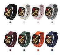 Cocoarm Montre Numérique Sportive LED pour Enfants, écran Tactile 37x32mm | Sangle souple en Tpu, protection contre les éclaboussures ip65, pile bouton 600 mah, entraînement de natation, suivi des