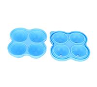 Cocoarm Moule à Glaçons en Silicone Machine à Glaçons Plateau à à 4 Trous 12 X 12 X 5 Cm Réutilisable Facile à Nettoyer pour les Cocktails au Whisky café glacé Bar de Bureau à Domicile (nouveau bleu