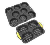 Cocoarm Moule à Pain Hamburger, Plaque de Cuisson en Silicone, Utilisation Facile pour les Petits Pains Faits Maison et le Français, Polyvalent pour le Four et le -ondes