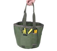 Cocoarm Organisateur de Sac de Poche à Outils de Jardin étanche, Support de Seau en Toile Portable pour Le Jardinage de Travaux Agricoles avec 2 Poches Latérales, Vert 11,8 Pouces