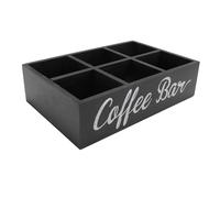 Cocoarm Organisateur de Station de Café Support de Dosettes de Café en Bois avec Séparateur 11,7 X 8 X 3,2 Pouces Boîte de Rangement en Bois Platane pour Comptoir de Bar Sachets de Thé Sachets de