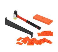 Cocoarm Outils d'installation de Plancher en Bois, Kit d'Outils 'installation de Sol stratifié en Alliage de Fer et en Silicone avec Barre de Traction pour Marteau en Caoutchouc, 40 Entretoises,